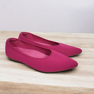 Vivaia Aria 5 Flats Pink Pitaya Pointed Toe Ballet Knit Slip On Shoe Washable 38
