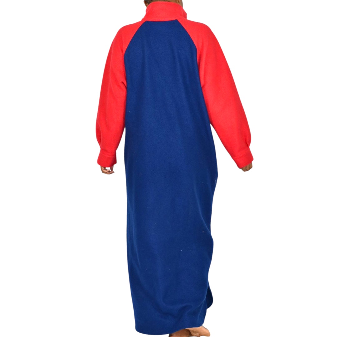 Herbcraft Vintage Lounger Robe Fleece Pile Fuzzy Housecoat Muumuu Blue Lounge Large