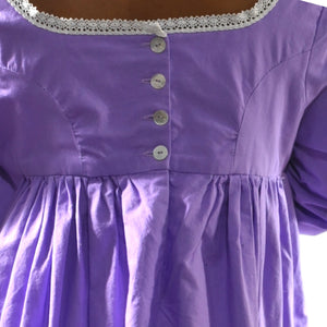 Handmade Regency Day Dress Purple Lavender Costume Cosplay Empire Maxi Cotton 10