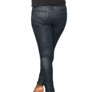 Mother The Looker Jeans Blue Denim Shimmer Glimmer Skinny Low Rise Stretch Sparkle 26