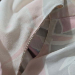 Vintage Hilda Hawaii Dress Pink Pastel Hawaiian Floral Maxi Tiered Eyelet Muumuu Small