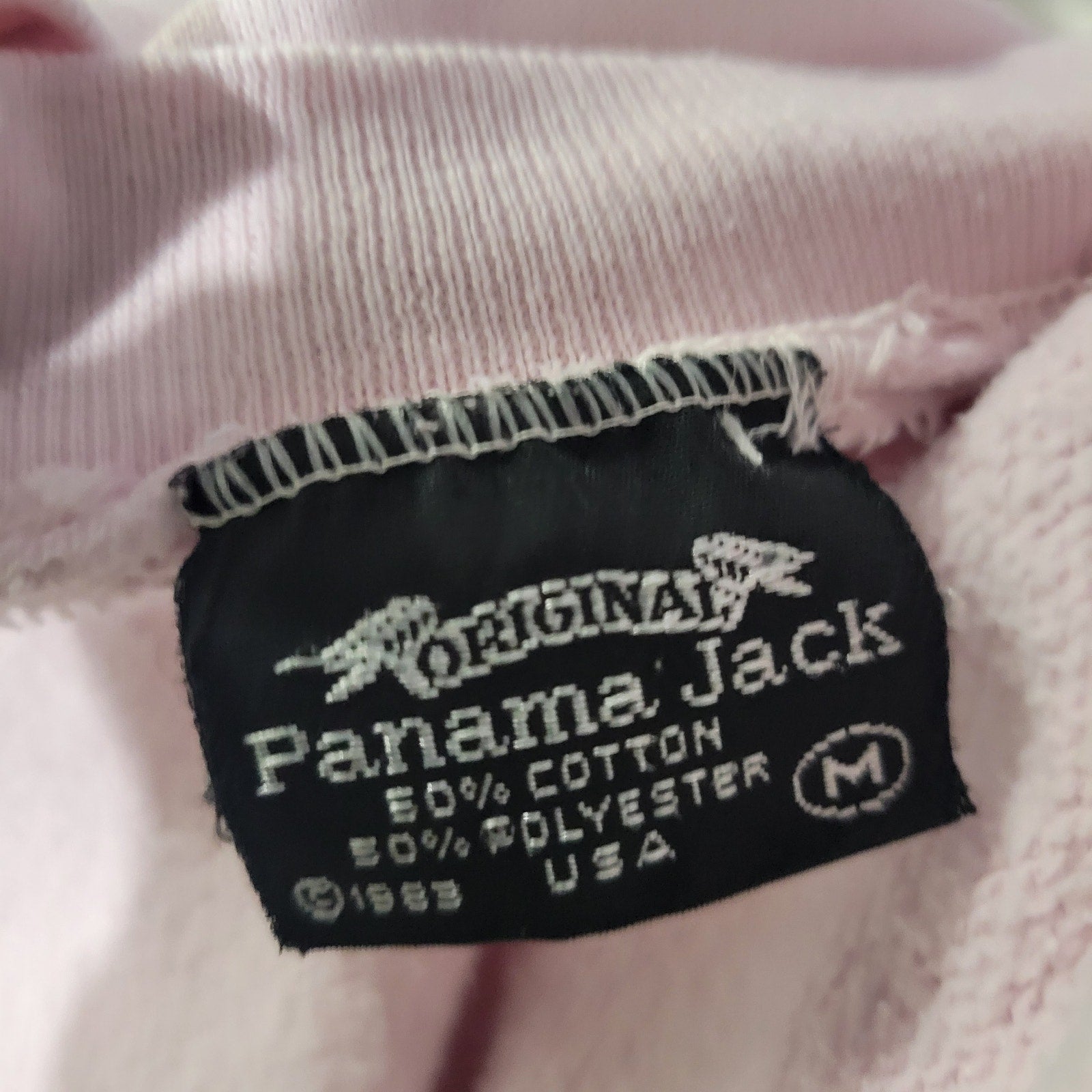 Vintage Panama Jack Original Graphic Sweatshirt Pink 80s Retro Crewneck Pastel Medium