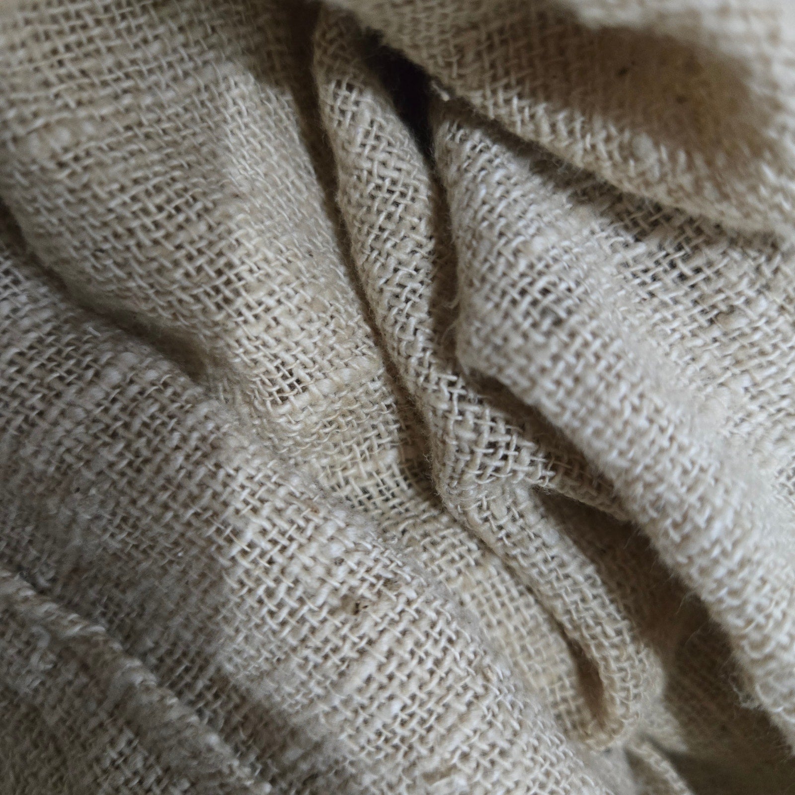 Vintage Cotton Button Down Shirt Tan Oatmeal Woven Gauze India Casual Small Mens