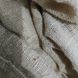 Vintage Cotton Button Down Shirt Tan Oatmeal Woven Gauze India Casual Small Mens