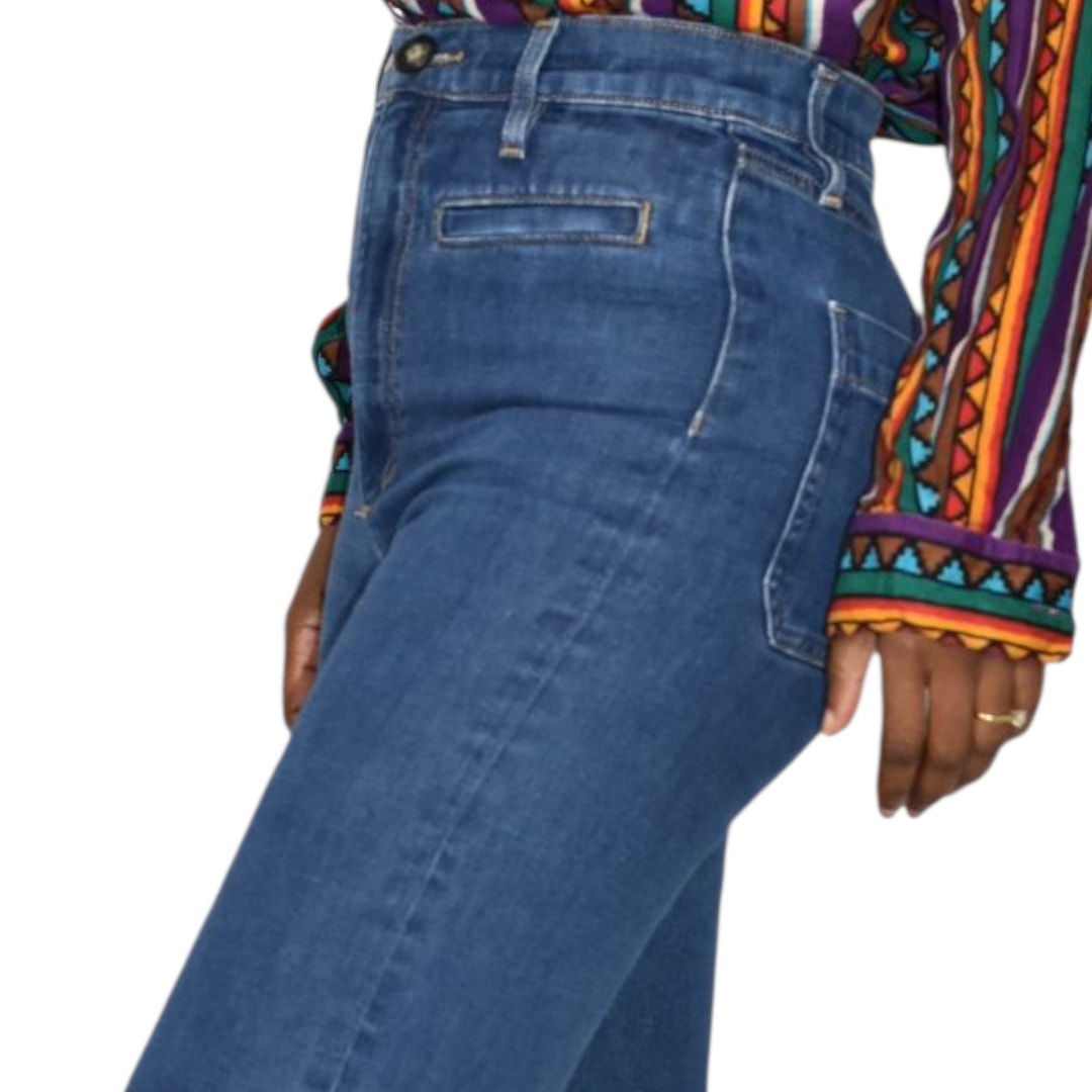 Joes The Kate Jeans Blue High Rise Wide Leg Retro Medium Wash Stretch Denim Impressive Trouser 26