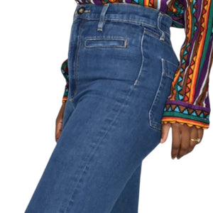 Joes The Kate Jeans Blue High Rise Wide Leg Retro Medium Wash Stretch Denim Impressive Trouser 26