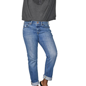 Madewell Slim Boyjean Blue Boyfriend Jeans Denim Straight Mid Rise Relaxed Medium Wash 27