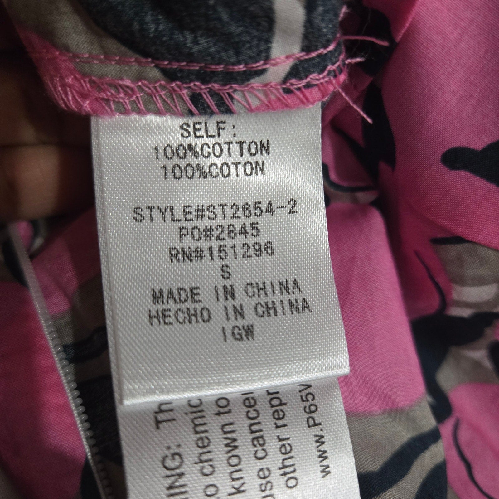 The Sang Fruit Floral Print Blouse Pink Cotton Poplin Statement Balloon Sleeves Top Small