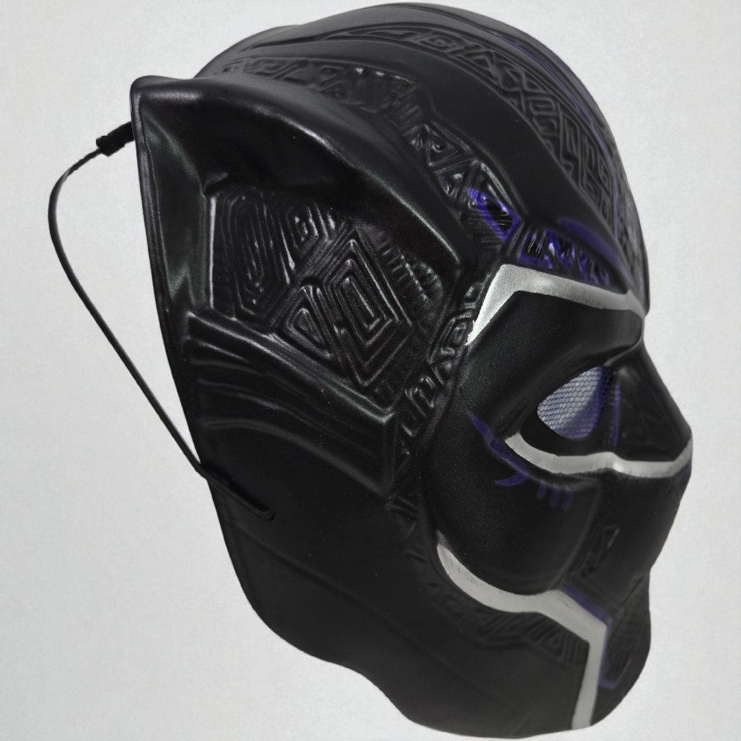 Rubies Black Panther Muscle Costume Mask Black Blue Marvel Boys Child Large 8 10