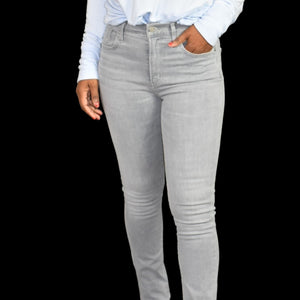 Agolde Sophie Grey Light Fame Jeans Skinny Slim High Waist Cotton Stretch Size 27