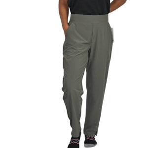Athleta Brooklyn Ankle Pants Green Olive Tapered Pull On Elastic Casual Travel Size 12