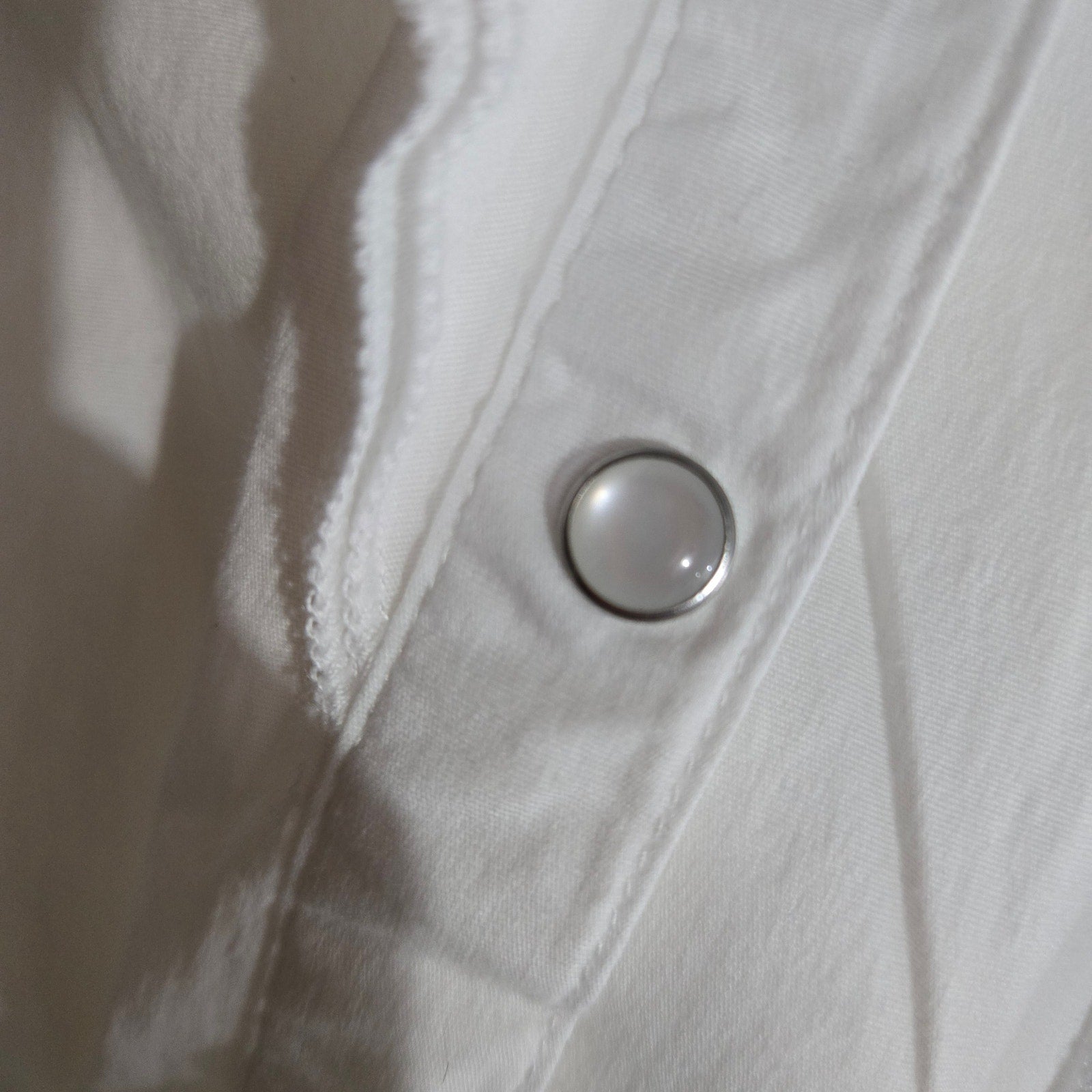 Back in the Saddle White Shirt Equestrian Cowgirl Collared Button Front Ruffled Fitted Tailored Large