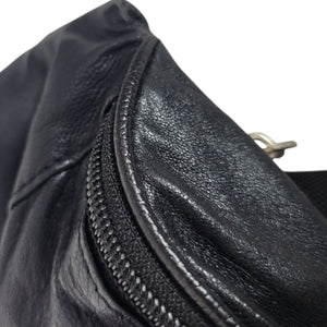 Leather Fringe Fanny Pack Black Adjustable Bum Belt Waist Pouch Retro Sling Waist Bag Unisex