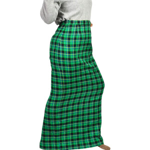 Vintage Tartan Maxi Skirt Green Plaid Long Straight Column Check Handmade 10 Medium