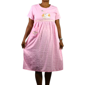 Jin Deyi Pink Puppy Dress Ribbons Dogs Embroidery Lace Pocket Smock Shift Applique Girls XXL