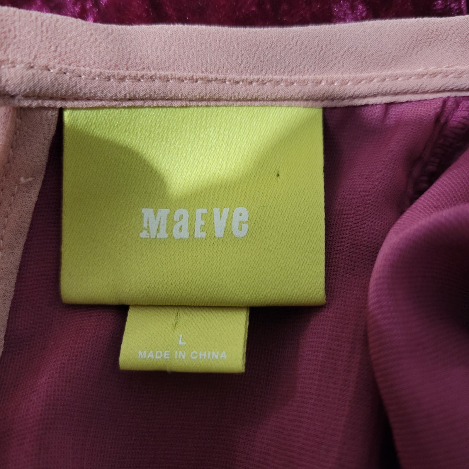 Maeve Velvet Swing Top Red Burgundy Blouse Anthropologie Loose Colorblock Size Large