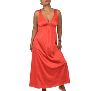 Vintage Vanity Fair Silky Red Nightgown Nylon Goddess Long Maxi Lingerie 70s 80s Size XS