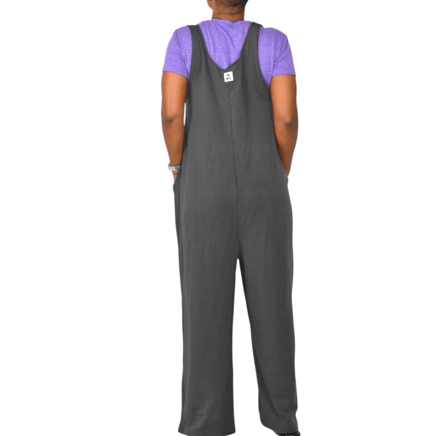 Madewell MWL SuperBrushed Pull On Jumpsuit Gray Terry Fleece Modal Sleeveless Small