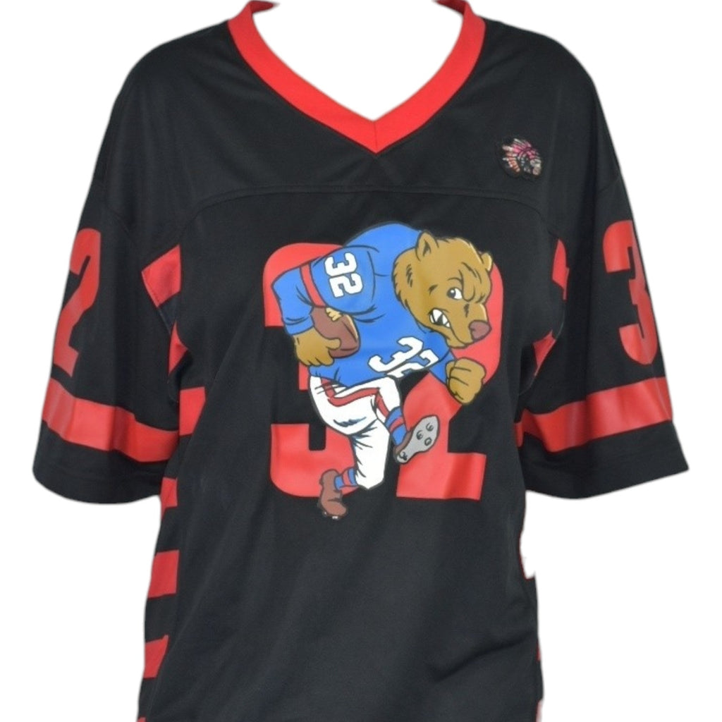 Hustle Gang Bear Jersey Black Red Shirt Football Grid Iron Streetwear Graphic Big Tall Mens 3X