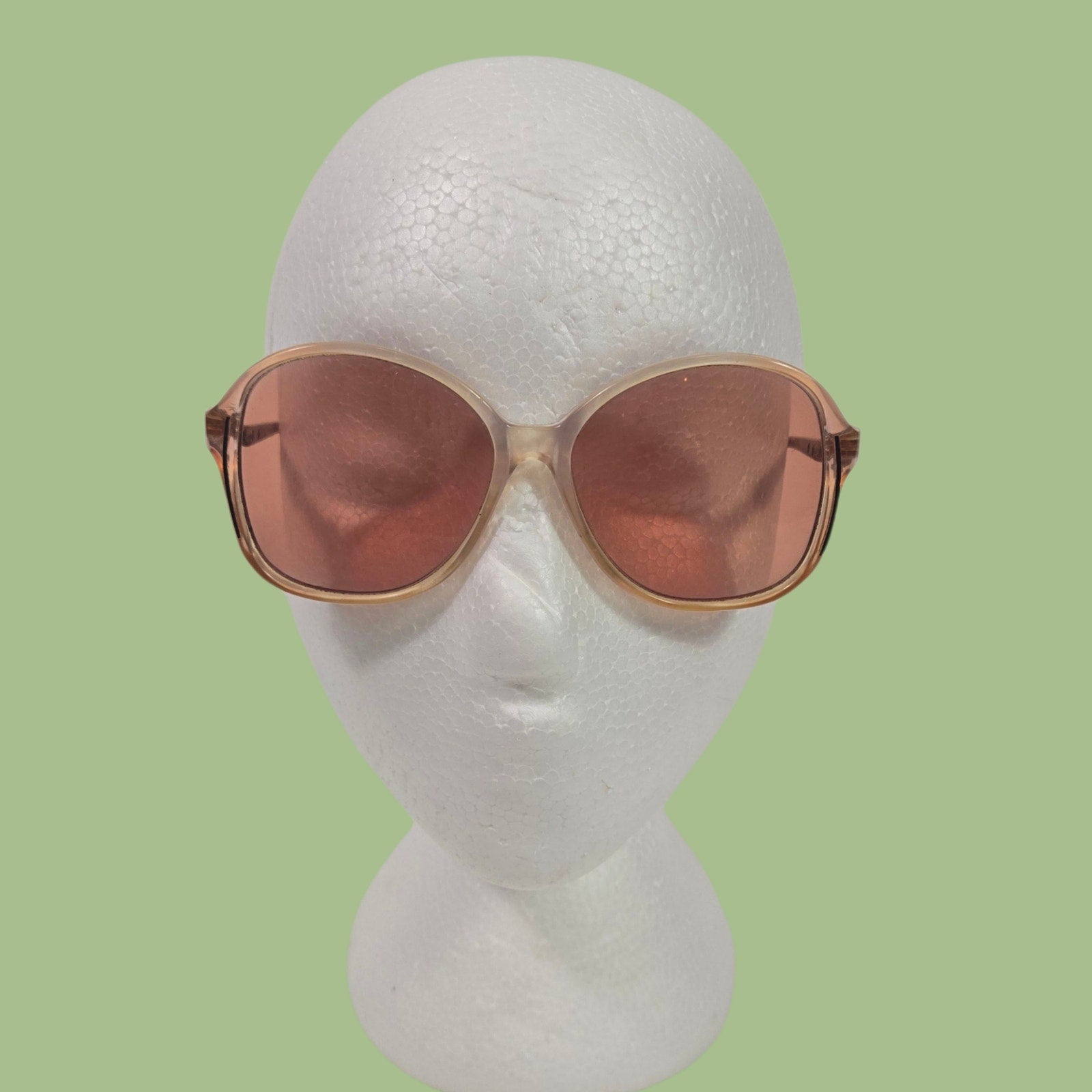 Zimco Tanya Translucent Frames Brown Vintage Glasses Plastic Round Tinted 80s 140mm