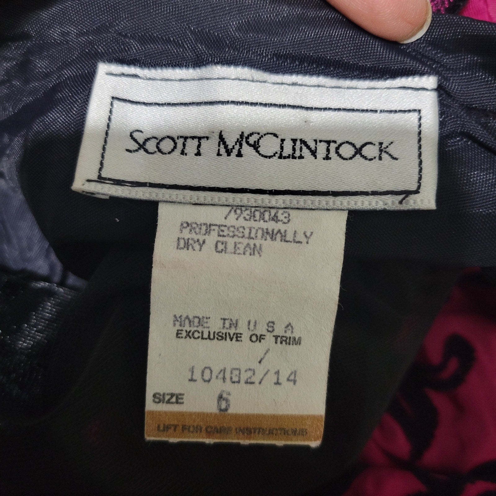 Vintage Scott McClintock Damask Skirt Purple Magenta Taffeta Crinoline Black Maxi Dressy 4