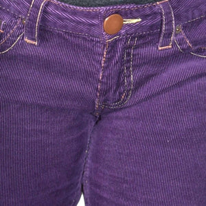 Gadzooks Corduroy Pants Purple Low Rise Flare 90s Y2K Vintage Cords Cotton Retro Size 6