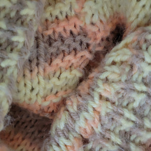 Homemade Sweater Vest Top Jerkin Yellow Vintage Hand Knit Knitted Pastel Wave Medium