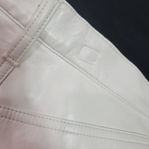 Agolde Leather Pants White Recycled 90s Pinch Waist Straight Leg Stretch Size 26