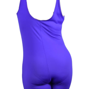 Stretch Is Comfort Nylon Unitard Purple Catsuit Spandex Shiny Retro Tank Full Length USA Size Large