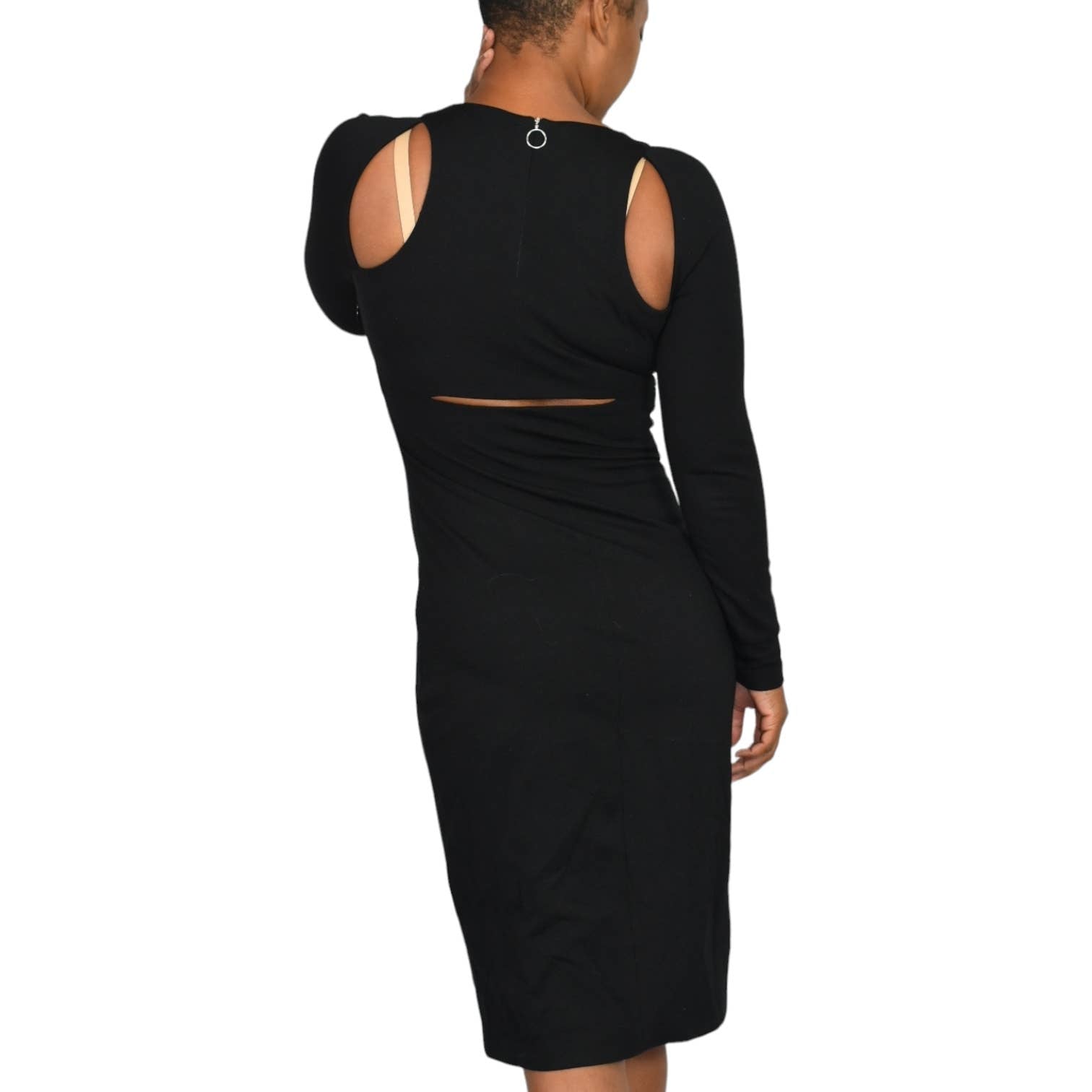 T Alexander Wang Dress Black Ponte Knit Cutout Sheath Bodycon Pencil Size Small