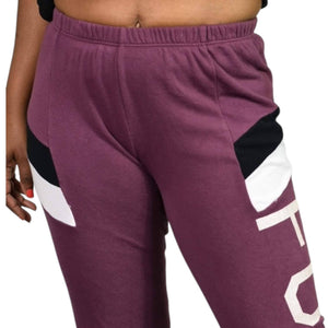 Wildfox Fox Knox Sweatpants Purple Berry Joggers Track Pants Fleece Size Small