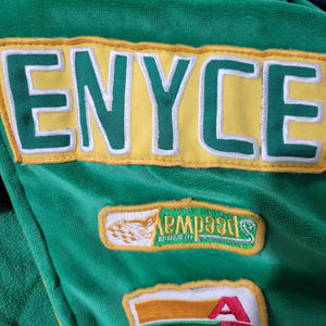 Vintage Lady Enyce Track Suit Green Colorblock Racing Patches Velour Matching CoOrd Jacket Pant Cotton Medium