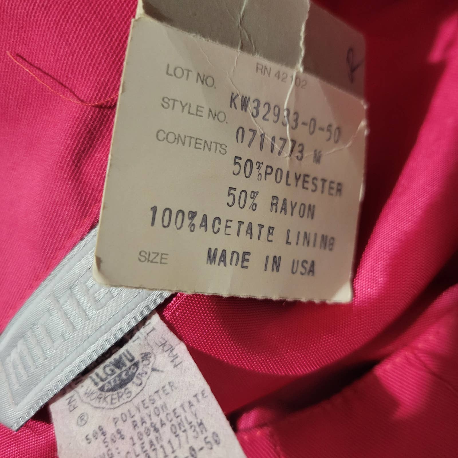 Vintage Michele Pencil Skirt Pink Midi Column Straight Longline 80s 90s High Waist Size 2