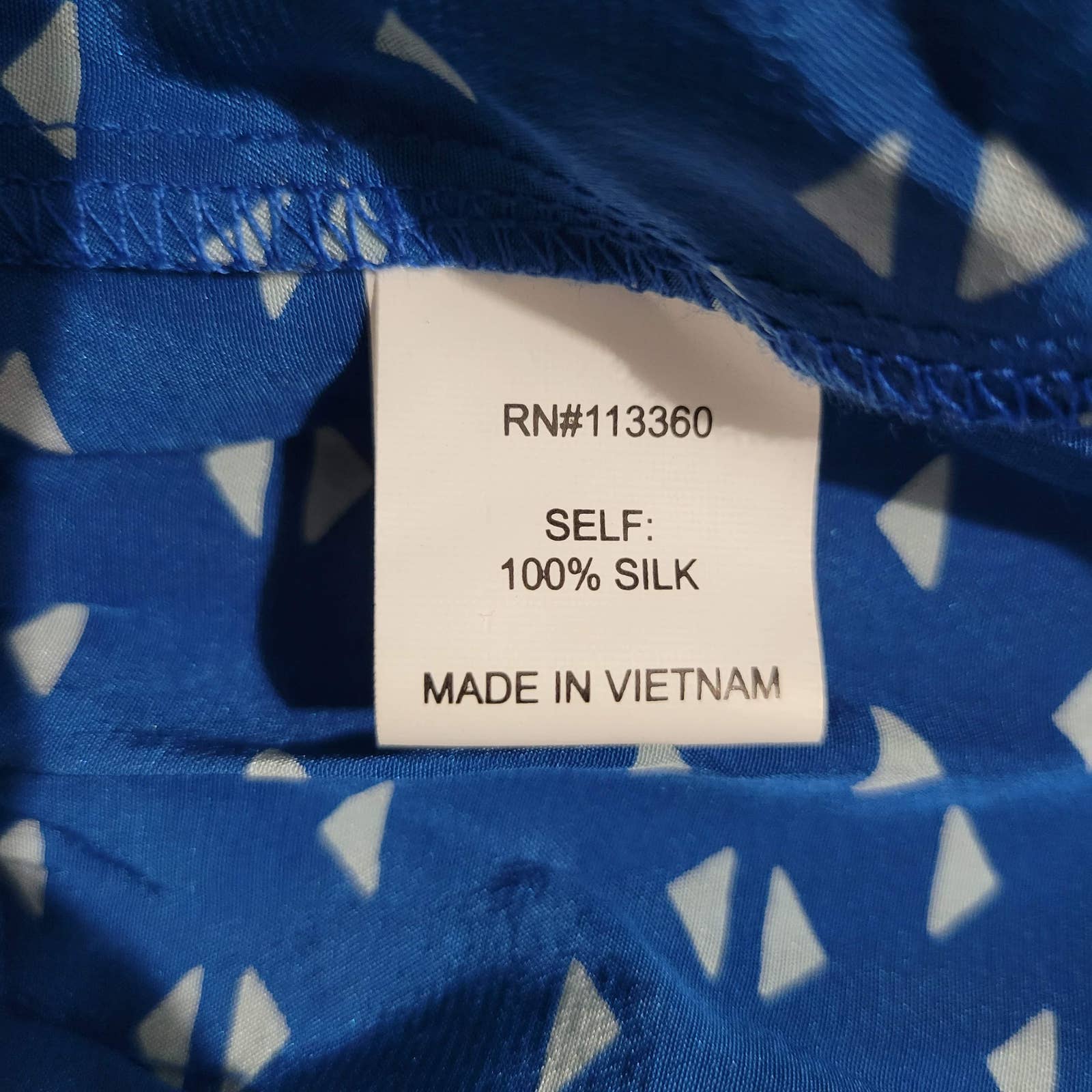Lauren Moffat Woodstock Silk Blouse Blue Pintuck Asymmetric Abstract Geo Print Shirt Size Small