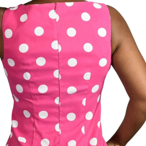 ALYX Pink Polka Dot Dress Sleeveless Sheath Classic Knee Length Party Occasion Size 4