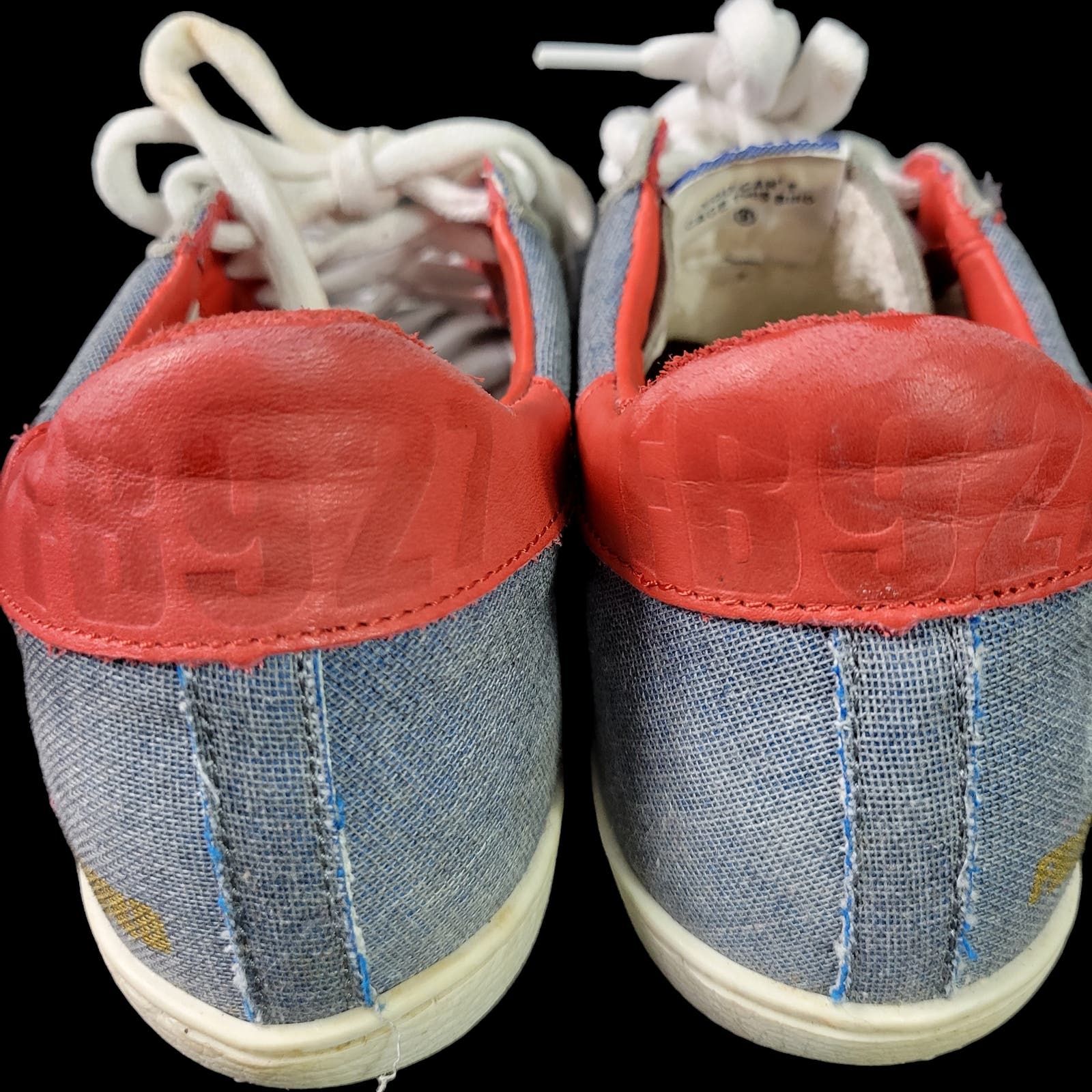 Freebird by Steven Sneakers Blue Denim FB 927 Low Top Suede Canvas Star Distressed Size 7