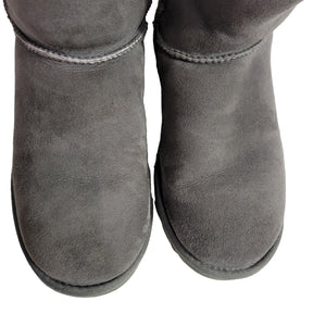 UGG Classic Tall Boots II Grey Suede Shearling Sheepskin Fur Flat Comfort Size 8
