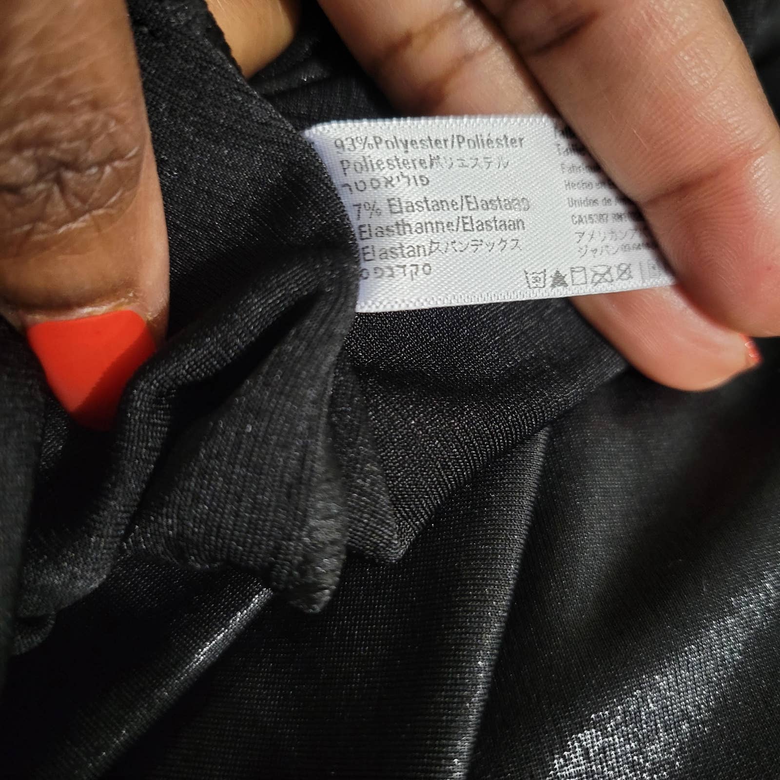 American Apparel Midi Slip Dress Black Metallic Jersey Liquid Wet Look Shiny Size XS