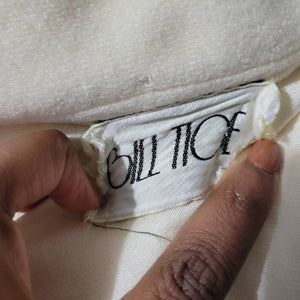 Vintage Bill Tice Velour Robe Off Cream White Housecoat Loungewear Caftan Size Large