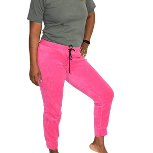 Juicy Couture Zuma Pants Pink Velour Jogger Varsity Low Rise Yoga Loungewear Size Medium