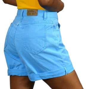 Mom Jean Shorts Baby Blue Lee Riders Vintage High Waist Cuffed Denim Size 10