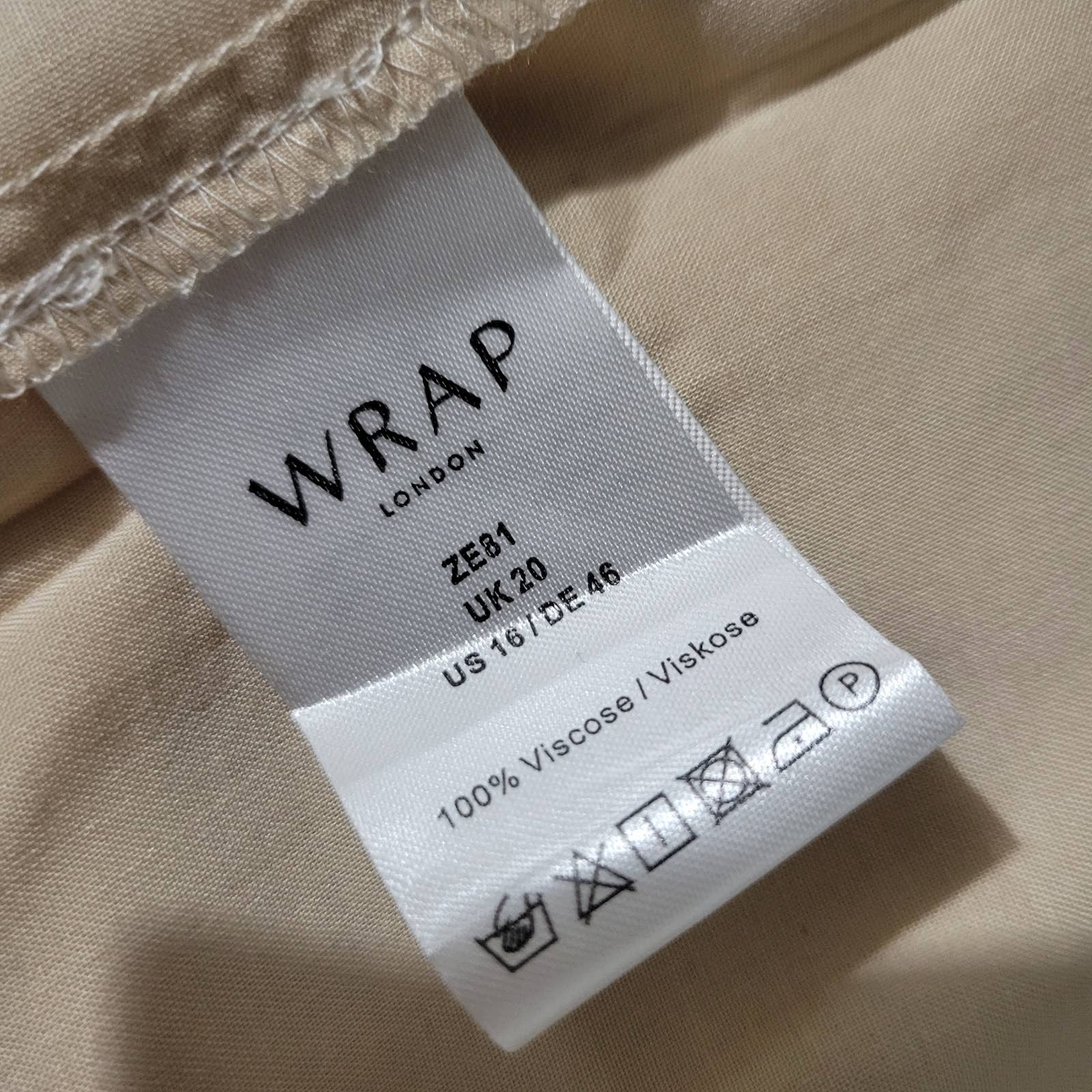 Wrap London Slip Dress Beige Neutral Viscose Tank Minimalist Casual Plus Size 16