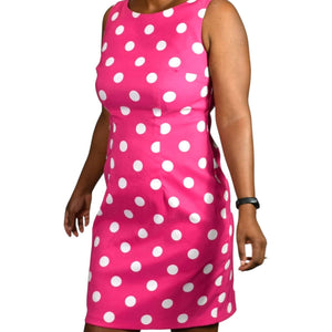 ALYX Pink Polka Dot Dress Sleeveless Sheath Classic Knee Length Party Occasion Size 4