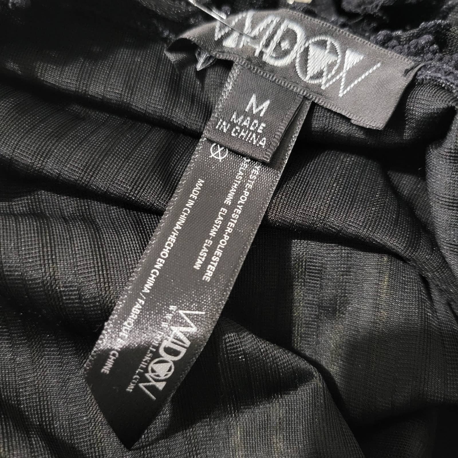 Dolls Kill Bad Dream CropTop Black Widow Ribbed Velvet Goth Long Sleeve Size Medium