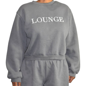 Lounge Branded Shorts Set Grey Crewneck Sweatshirt Sweats Matching Loungewear Size Medium