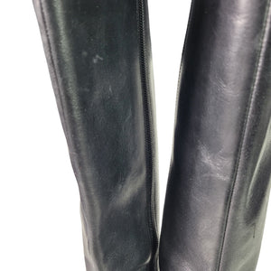 Cole Haan Myriam Tall Boots Black Leather Flat Winter OriginalGrand Grand Size 7.5