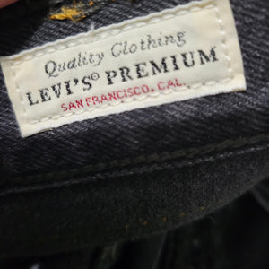 Levis 501 Skinny Jean Black Faded Button Fly High Waist Ankle Slim Rigid Ripped Knee Size 26 Short