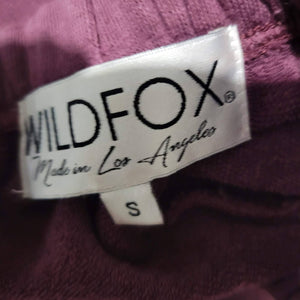 Wildfox Fox Knox Sweatpants Purple Berry Joggers Track Pants Fleece Size Small