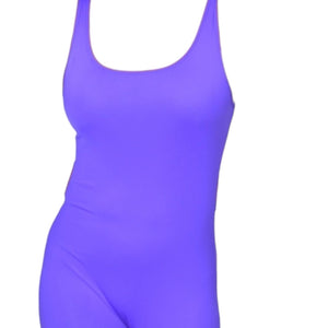 Stretch Is Comfort Nylon Unitard Purple Catsuit Spandex Shiny Retro Tank Full Length USA Size Large