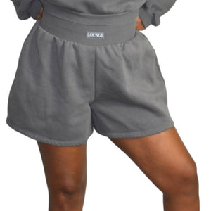 Lounge Branded Shorts Set Grey Crewneck Sweatshirt Sweats Matching Loungewear Size Medium